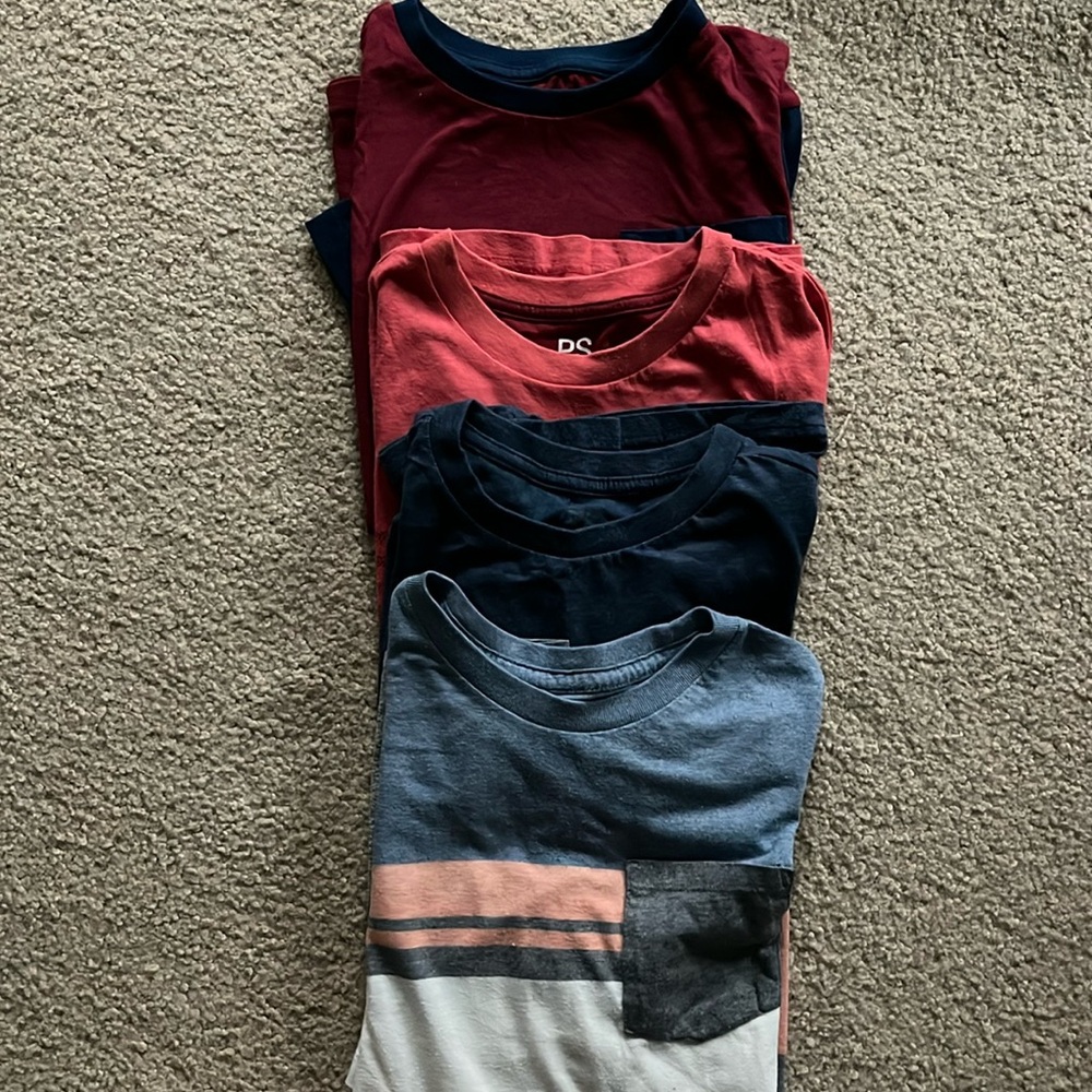 Four t- shirts. Boys size 12. PS Aeropostale.